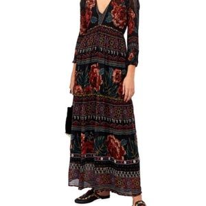 FARM Rio Floral Maxi Dress - Black and Red